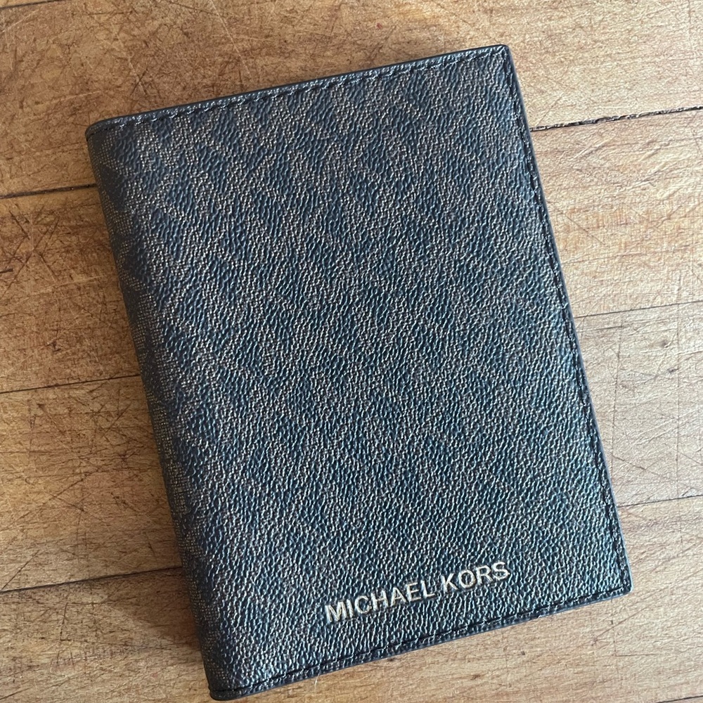 Michael Kors Black Textured Card Holder
